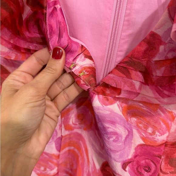 Aje Pink and Red Floral Midi Dress - Picture 4 of 4